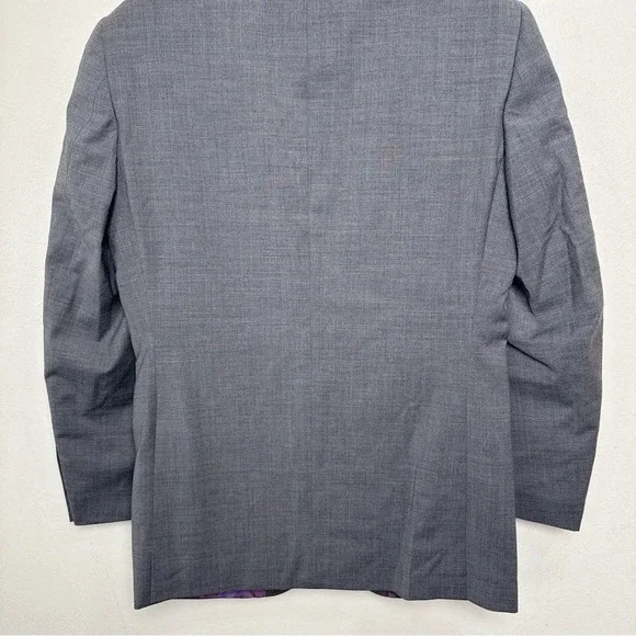 Brook Taverner Mens 36R Wool Two Button Slim Fit Blazer Sport Coat In Grey